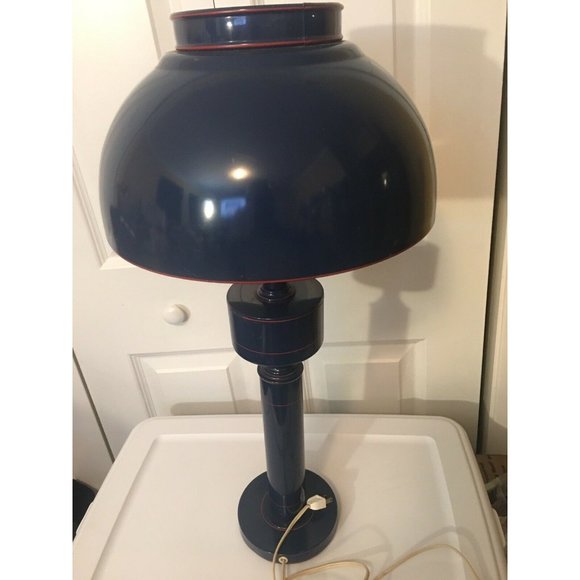 Vintage Underwriters Laboratories‎ Blue and Red Portable Toleware Lamp 25… - Picture 4 of 6